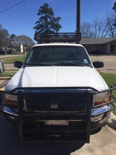 Front view of white truck